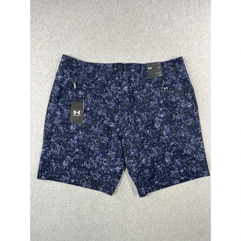 Under Armour Drive Printed Golf Short Mens 42 Blue US Storm 10
